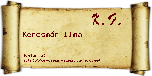 Kercsmár Ilma névjegykártya